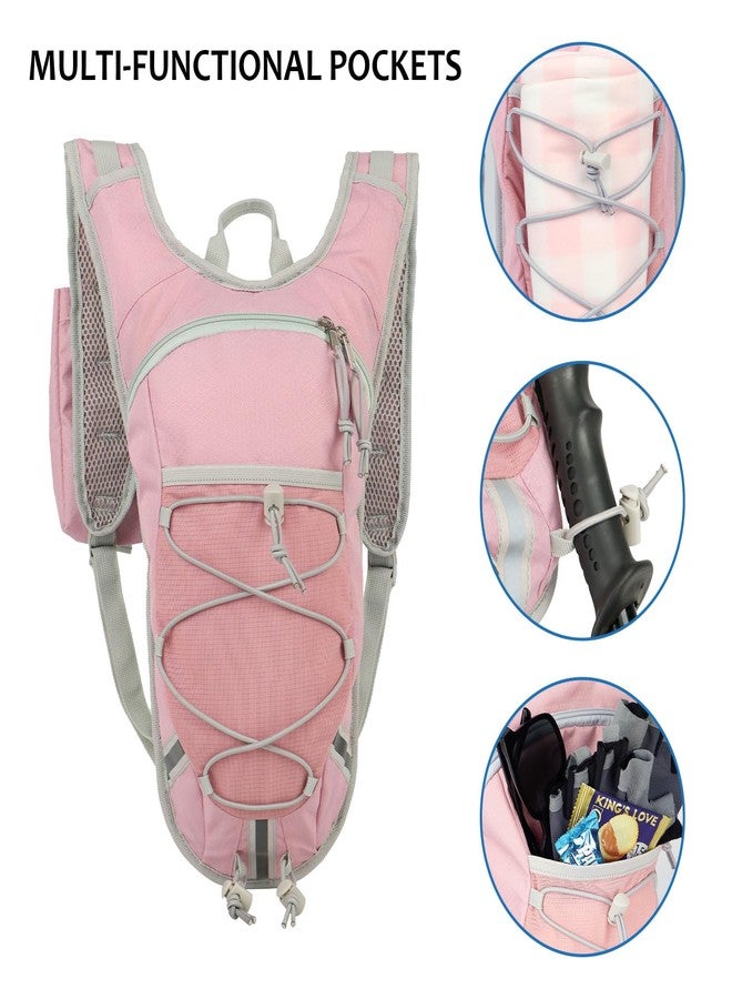 DEVONWIDE Lightweight Hydration Backpack 2L Water Bladder Pack - Pink | Water Backpack for Women Running, Cycling, Hiking | Lightweight, Anti-Theft, Reflective Design - Image 4