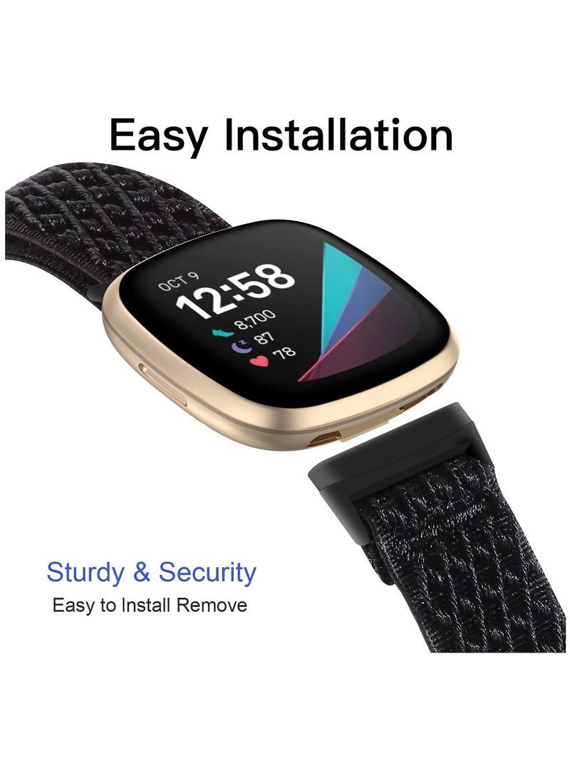 Adjustable Elastic Nylon Strap for Fitbit Versa 3 & Fitbit Sense, Breathable Sports Wristband for Men and Women, Compatible Replacement Band. - Image 4