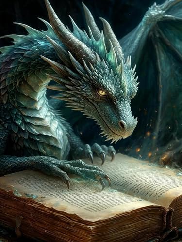 Ekuxom 5D Diamond Art Kits for Adults-Dragon Diamond Painting Kits for Adults- DIY Round 5D Full Drill Diamond Dots Crafts for Home Wall Decor Gifts 12x16 Inch - Image 1