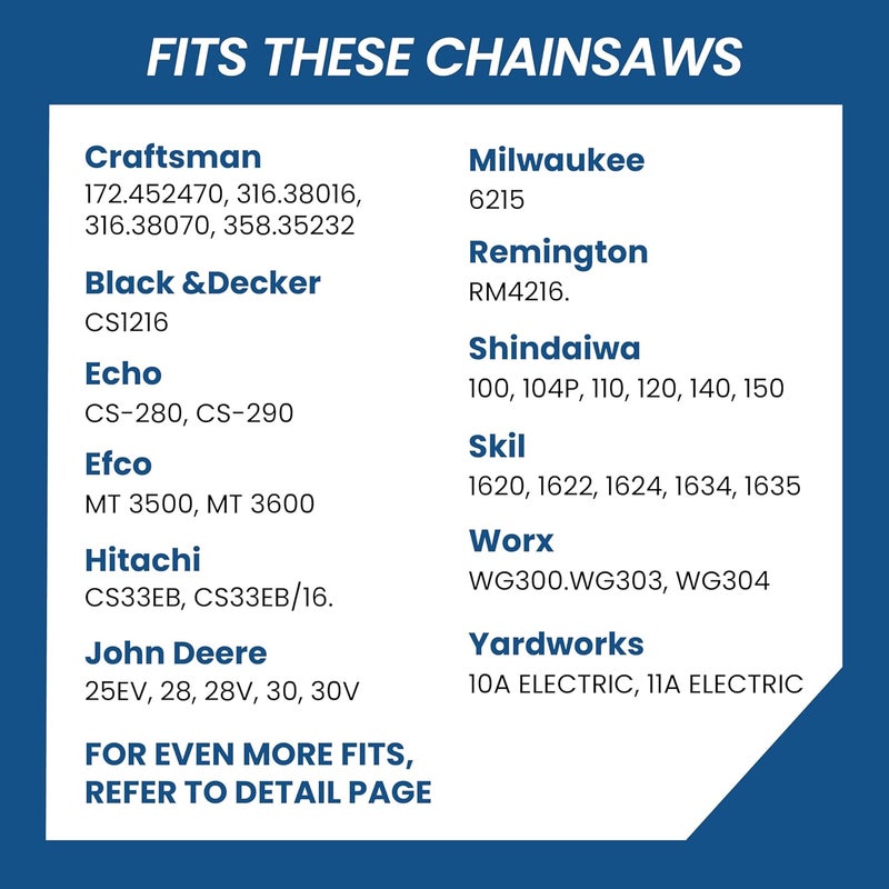 Zentop 16 Inch Chainsaw Chain, 3/8" LP Pitch, 050" Gauge, 57 Drive Links, 3 chains Fits Echo CS-3510 352 3400 400, Worx WG300 WG303 - S57 (3 Chains) - Image 3