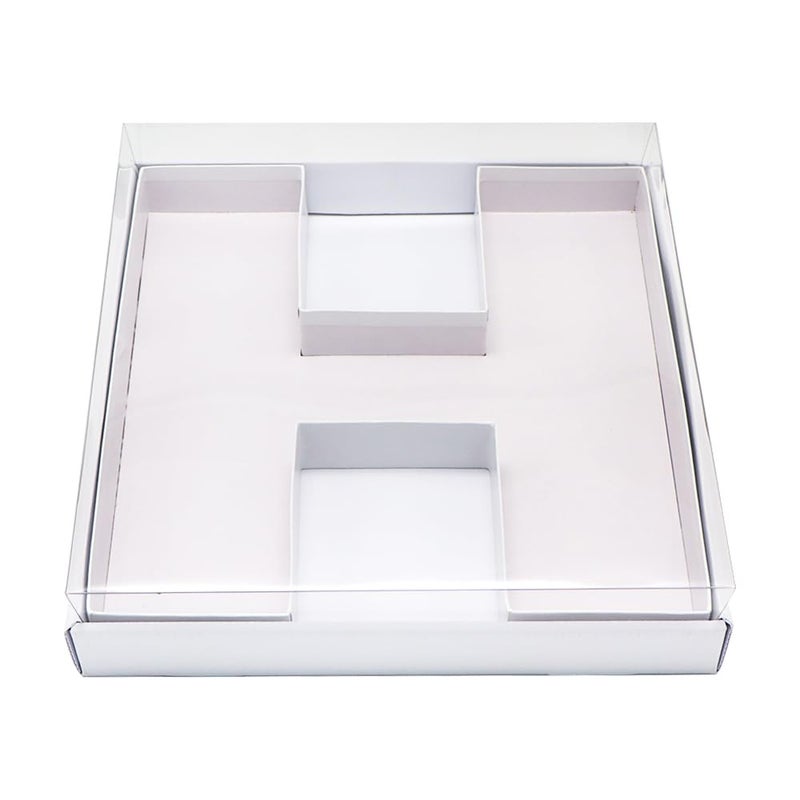 WENPACK 125 Cardboard Letter Shaped Mache Decorative Strawberries Fillable Sweets Flower Box with Clear Lid White H