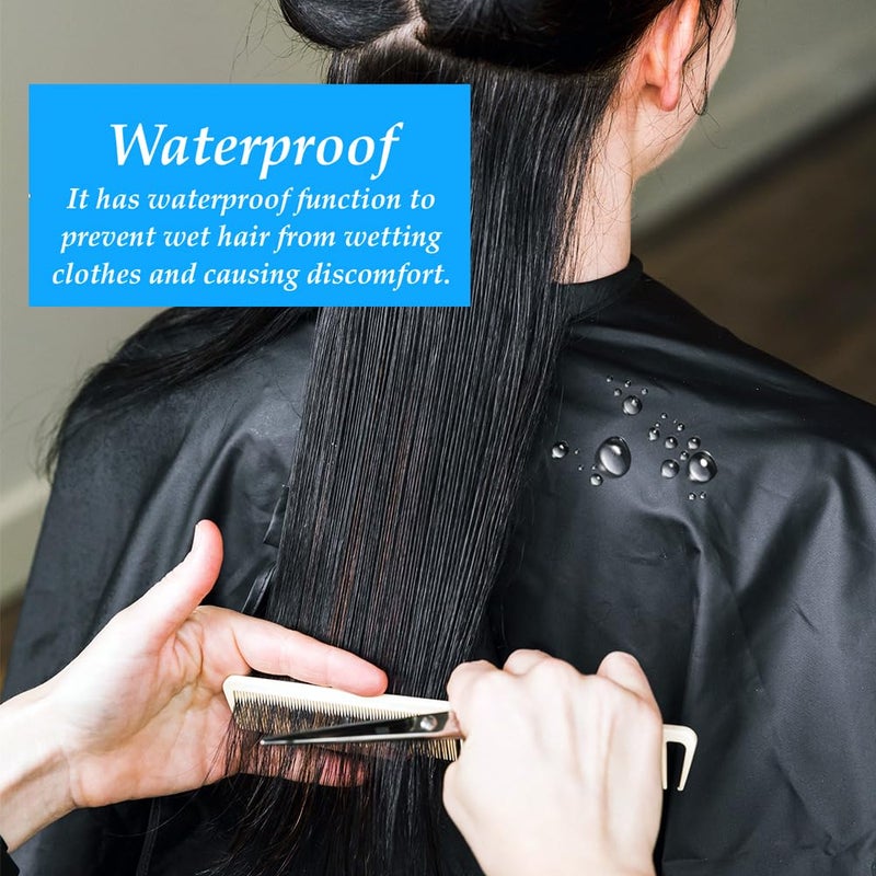 OBTANIM Hair Salon Capes with Snap Closure Waterproof Hairdressing Styling Hair Cutting Coloring Gown Professional Nylon Cape for Barber Hairdressers (2 PACK) - Image 4