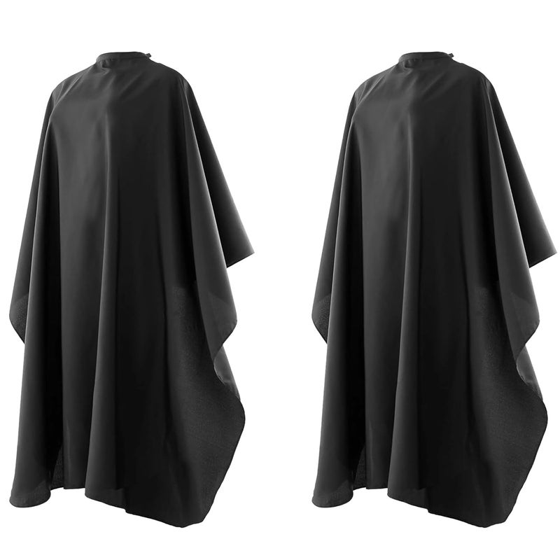 OBTANIM Hair Salon Capes with Snap Closure Waterproof Hairdressing Styling Hair Cutting Coloring Gown Professional Nylon Cape for Barber Hairdressers (2 PACK) - Image 1
