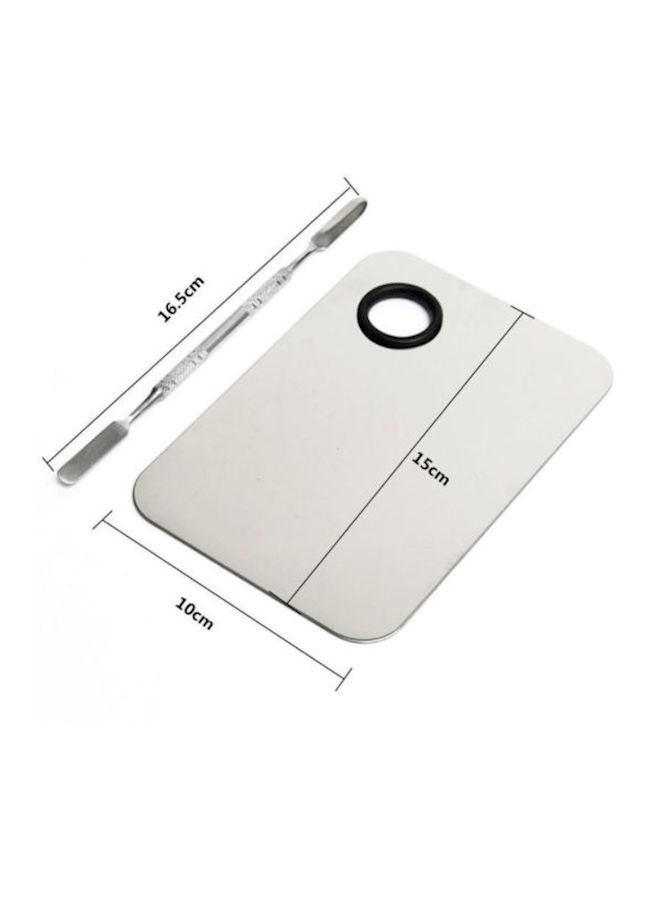 نيبمينينت لوح مسطح لخلط مستحضرات التجميل مع أداة للخلط فضي