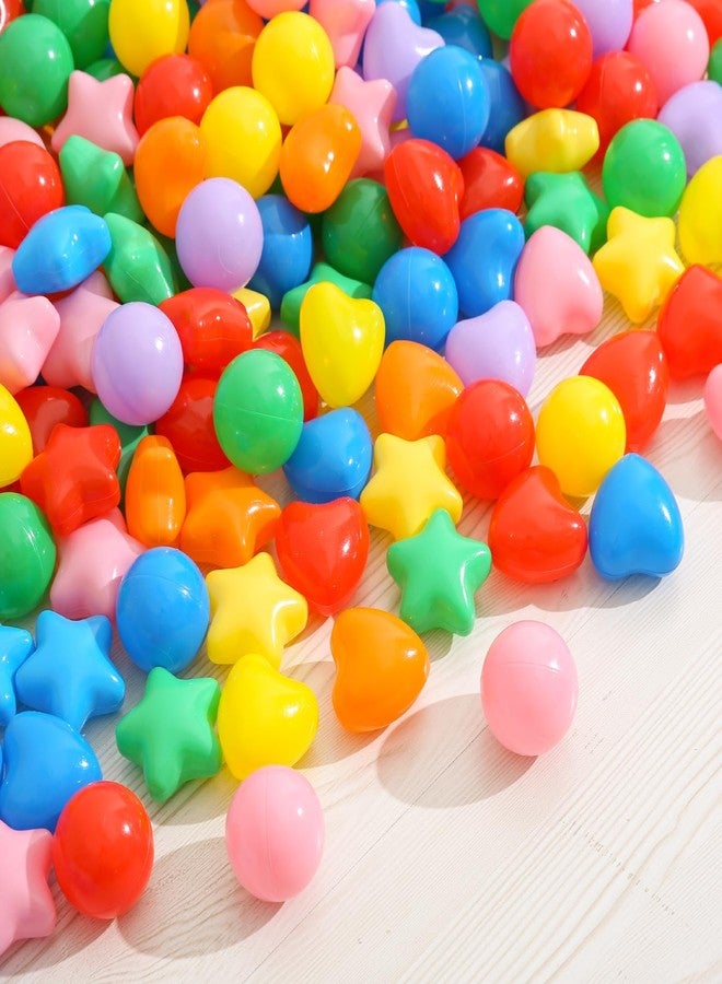 Heopeis 200 Star Ball Pit Balls Hearts for Toddlers Phthalate Free BPA Free Crush Proof Plastic - 7 Bright Colors in Reusable Play Toys for Kids with Storage Bag Indoor Outdoor - Image 3