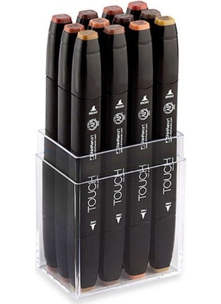 Touch Twin Marker Set 12 Colors Wood Colors 