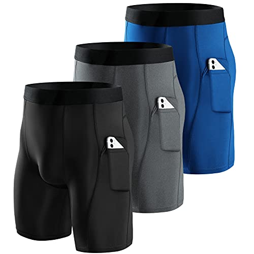 Niksa Compression Shorts Men 2/3 Pack, Compression Underwear for Men Athletic Shorts, Running Workout Fitness Shorts - Image 1