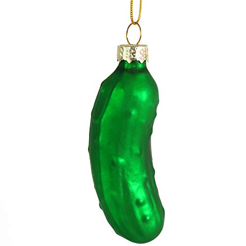 Ornativity Christmas Pickle Tree Ornament - Traditional Glass Blown Green Hanging Pickle Xmas Holiday Decor Ornaments 3.5" - Image 4
