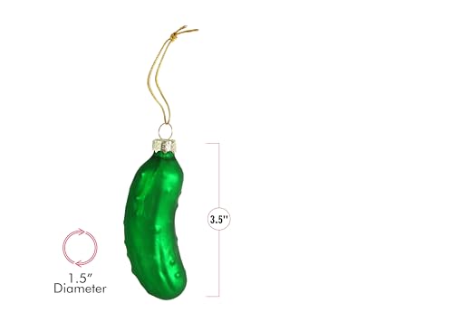 Ornativity Christmas Pickle Tree Ornament - Traditional Glass Blown Green Hanging Pickle Xmas Holiday Decor Ornaments 3.5" - Image 5