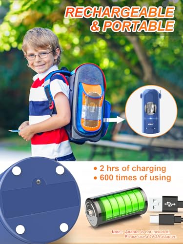 AFMAT PSX5 Electric Pencil Sharpener for Colored Pencils 7-11.5mm, Fully Automatic Robot Pencil Sharpeners, Rechargeable Hands-Free Pencil Sharpener for Large Pencils, Home, Classroom, Blue - Image 5