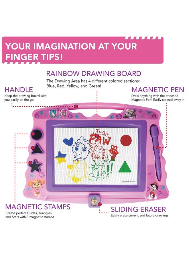 Lollipop Paw Patrol Magnetic Drawing Board With Stylus And 3 Stamps, For Girls Or Boys (Pink)… - Image 4