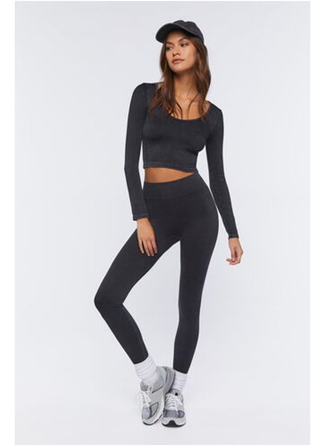 FOREVER 21 - Mineral Wash Ribbed Leggings - Image 1