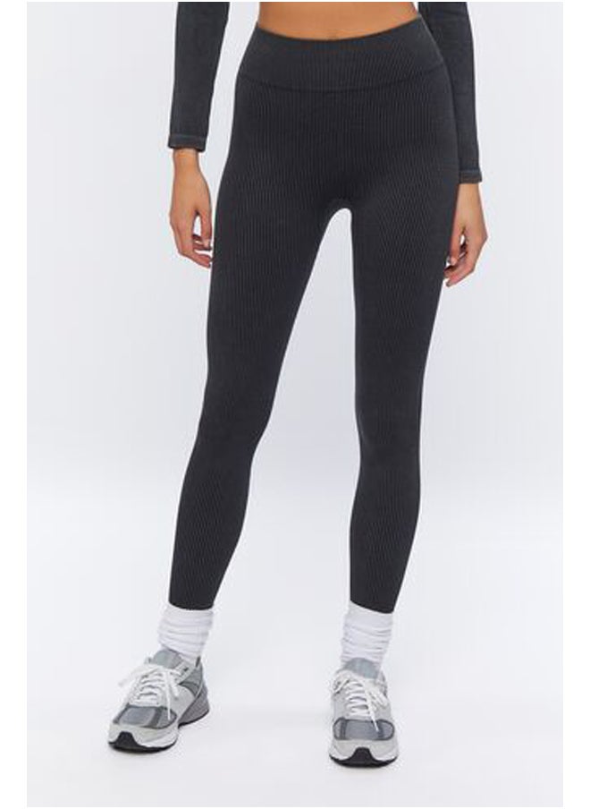 FOREVER 21 - Mineral Wash Ribbed Leggings - Image 1