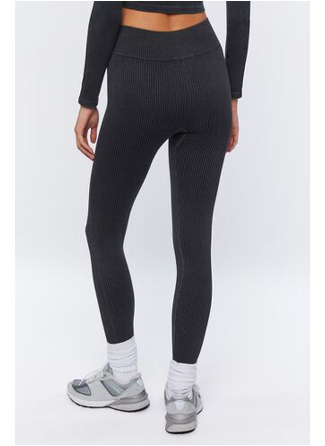 FOREVER 21 - Mineral Wash Ribbed Leggings - Image 1