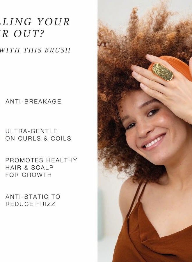 Manta Curls Anti-Breakage Hairbrush – Detangling Brush for Curly & Afro Hair, Gentle Wet & Dry Hairbrush for Women, Soft Teal - Image 2