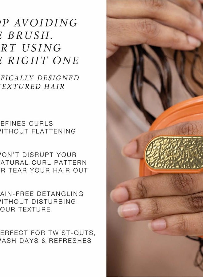 Manta Curls Anti-Breakage Hairbrush – Detangling Brush for Curly & Afro Hair, Gentle Wet & Dry Hairbrush for Women, Soft Teal - Image 3