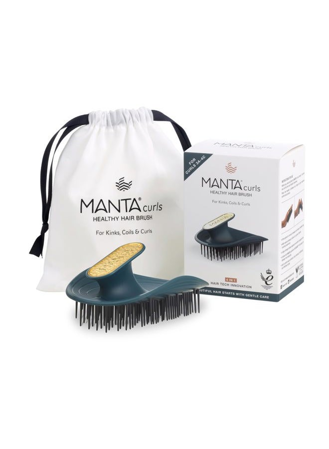 Manta Curls Anti-Breakage Hairbrush – Detangling Brush for Curly & Afro Hair, Gentle Wet & Dry Hairbrush for Women, Soft Teal - Image 1