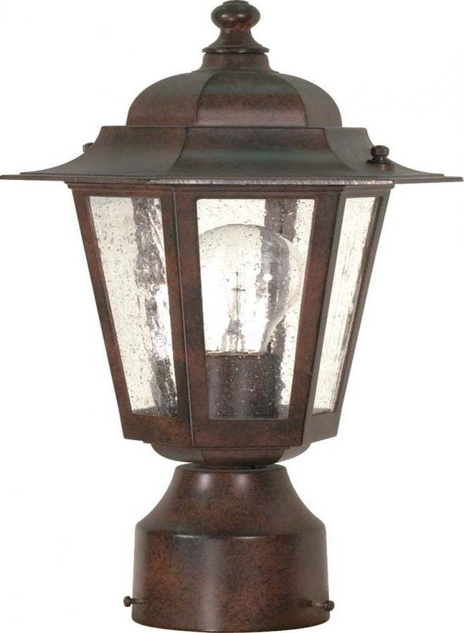 مصباح Nuvo Lighting 60/995 التقليدي ذو الإضاءة الواحدة، يُثبّت على عمود من مجموعة Cornerstone، باللون البرونزي/الداكن
