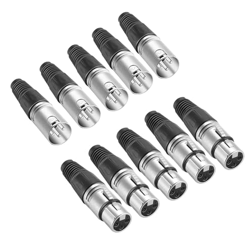 Kadence - 3 Pin XLR Solder Type Connector, 5 Male and 5 Female Plug Cable Connector Microphone Audio Socket, Made of Zinc Alloy for High Conductivity and Ultra-low Noise (0.8Kg (5pc) - Image 1