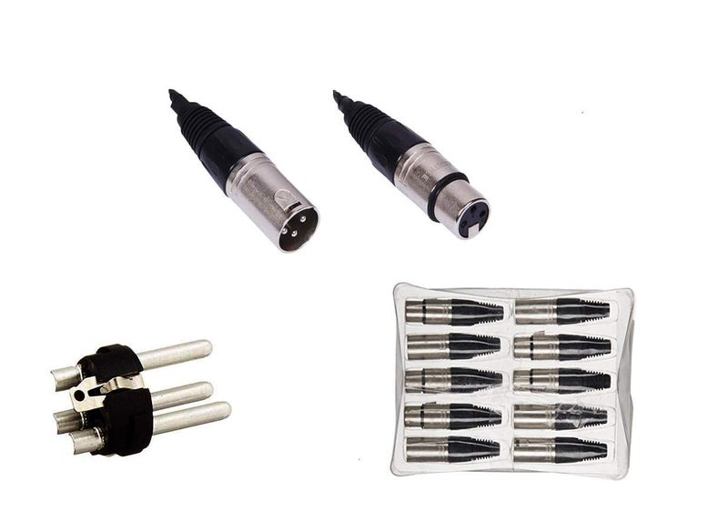 Kadence - 3 Pin XLR Solder Type Connector, 5 Male and 5 Female Plug Cable Connector Microphone Audio Socket, Made of Zinc Alloy for High Conductivity and Ultra-low Noise (0.8Kg (5pc) - Image 5