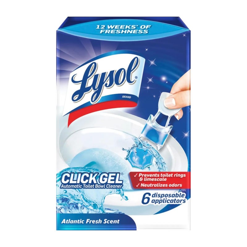 Lysol Click Gel Automatic Toilet Bowl Cleaner, Gel Toilet Bowl Cleaner, for Cleaning and Refreshing, Ocean Fresh, 6 Applicators per Pack - Image 4