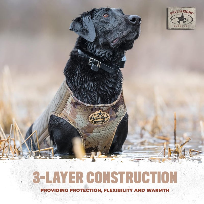 Rig Em Right Rig'Em Right Waterfowl Bloodline Elite Dog Vest for Duck Hunting with Ultra Comfortable 3mm Neoprene 3-Layer Construction, Flotation Foam, Heavy-Duty Canvas, and More (Optifade Timber, M) - Image 4