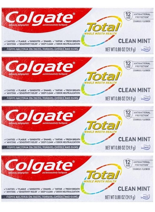 كولجيت معجون أسنان كولجيت توتال كلين مينت بنكهة النعناع 0.88 أونصة (عبوة من 4 قطع) - Image 1