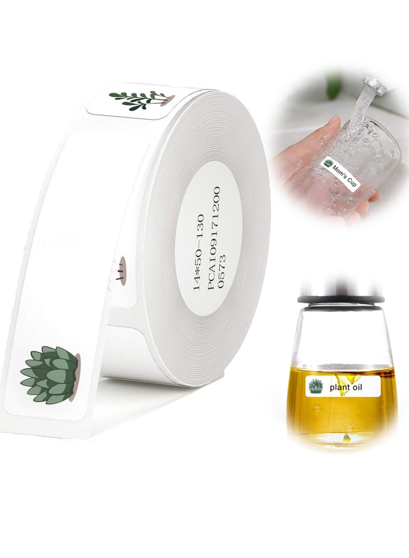 SYOSI D11 Label Maker Tape Adapted Label Print Paper Standard Laminated Office Labeling Tape Replacement (Plant) - Image 1