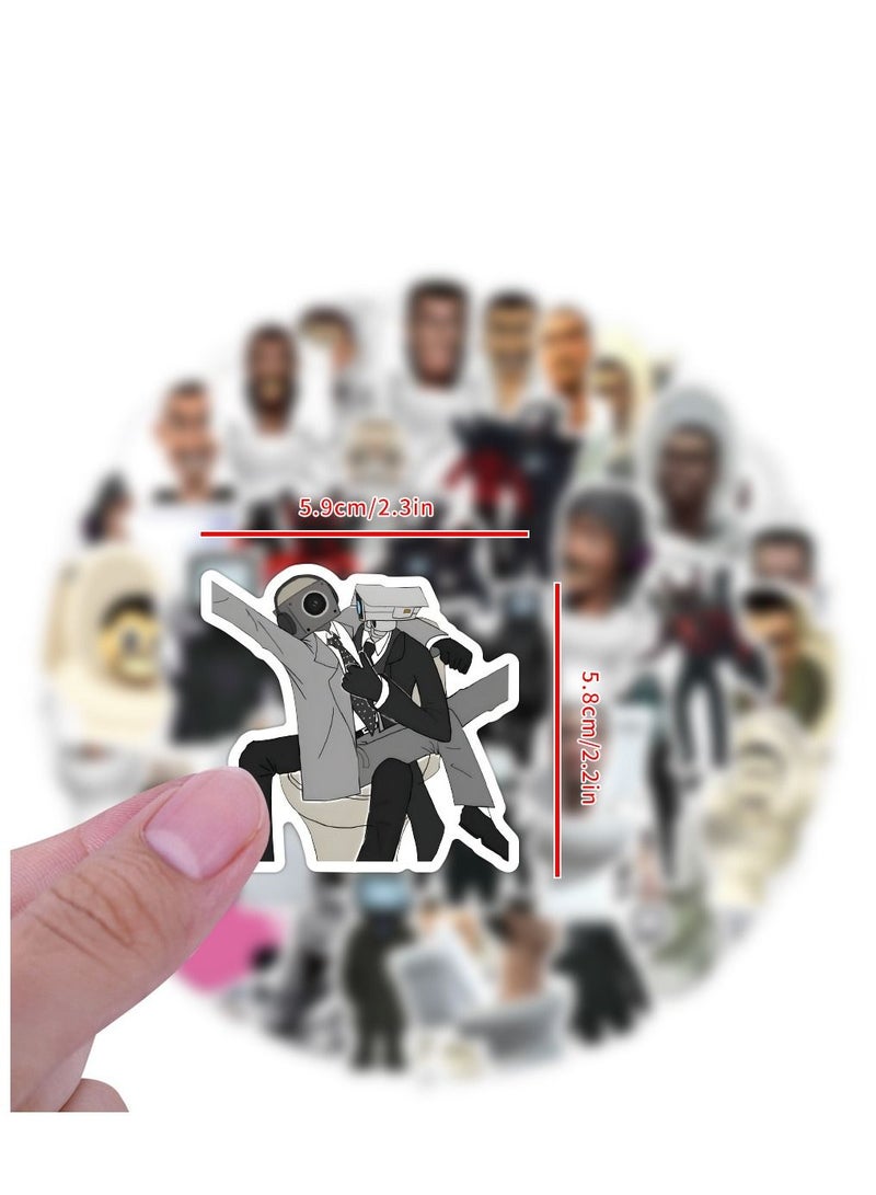 50 Pcs Random Toilet Man And Monitor Skibidi Toilet Game Cartoon Water Cup Waterproof Decoration Graffiti Stickers For Laptop Water Bottle Phone Skateboard Bike  - Image 2