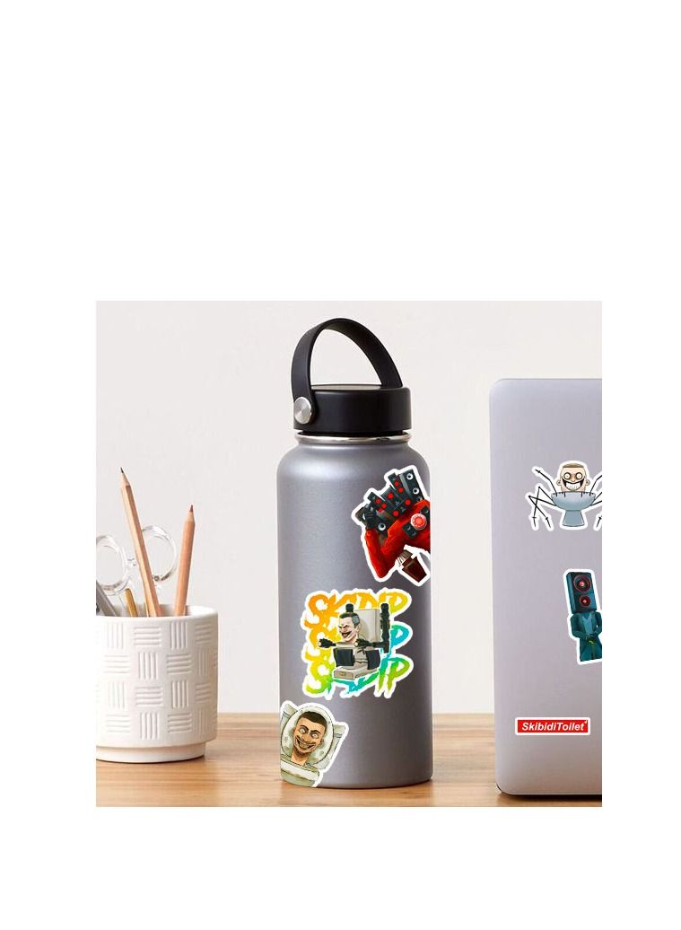 50 Pcs Random Toilet Man And Monitor Skibidi Toilet Game Cartoon Water Cup Waterproof Decoration Graffiti Stickers For Laptop Water Bottle Phone Skateboard Bike  - Image 4