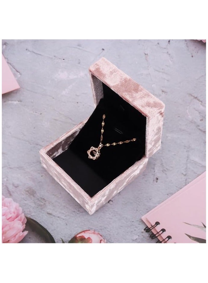 DesignSter Pendant Necklace Gift Box,Necklace Pendant Box for Jewellery Gift Boxes,Vintage Necklace Display Case for Engagement, Anniversary, Ceremony,Pink - Image 5