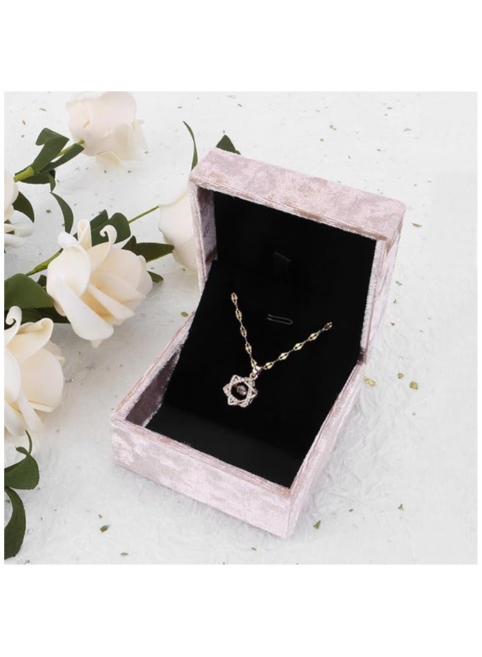 DesignSter Pendant Necklace Gift Box,Necklace Pendant Box for Jewellery Gift Boxes,Vintage Necklace Display Case for Engagement, Anniversary, Ceremony,Pink - Image 4