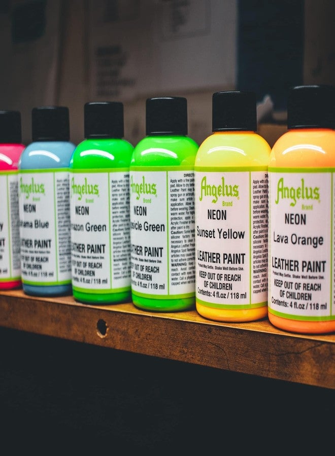 Angelus Angelus Leather Paint 1 Oz Neon Jamaican Joy - Image 4