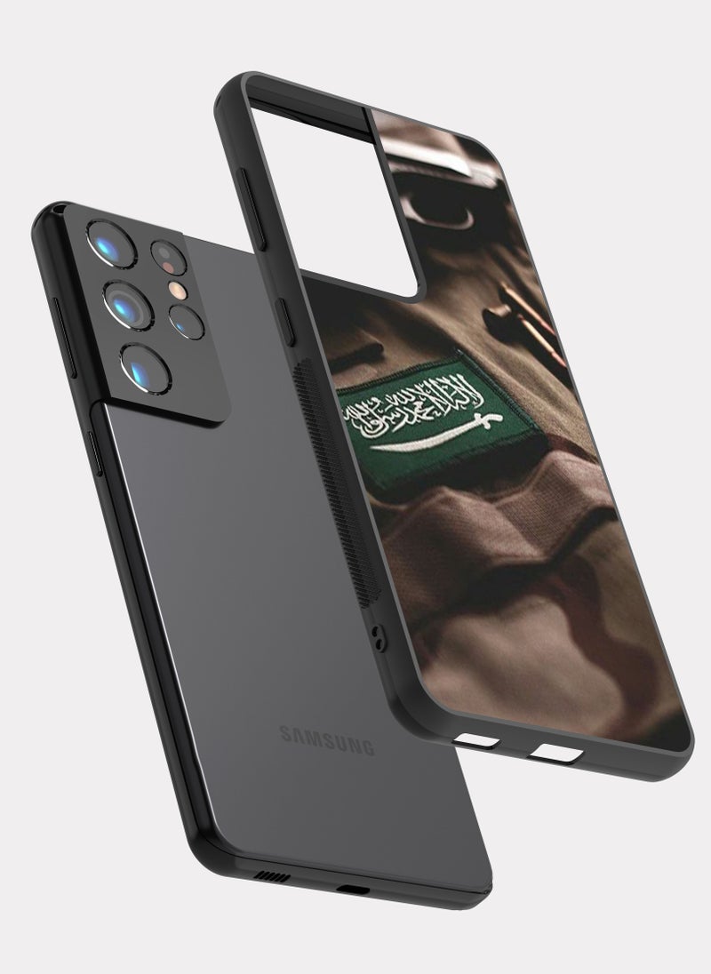 بكسلات كفر سامسونج جالكسي اس 21 الترا شعار السعودية بيج - Image 2