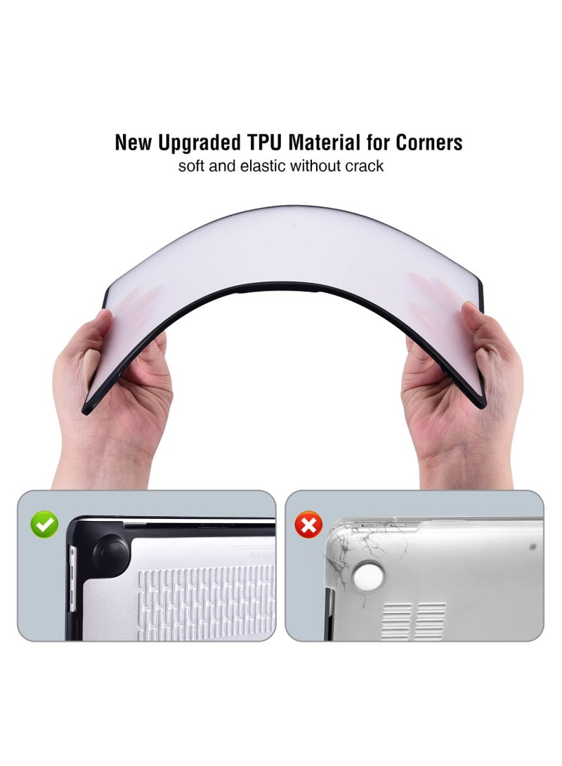 MacBook Pro 13 Inch Case 2016-2023 Release M2 Chip A2338/ M1 A2251 A2289 A2159 A1989 A1706 A1708 - Anti-Cracking Anti-Fingerprint Hard Shell - Soft TPU Bumper + PC - Frosted (Clear/Black) - Image 4