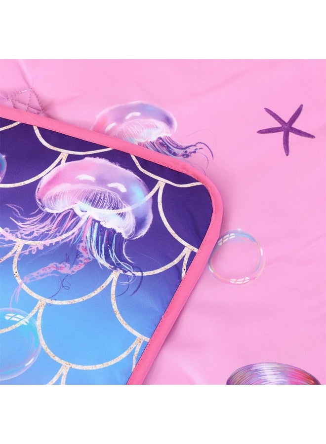 Wowelife Mermaid Toddler Nap Mat with Pillow, Mermaid Sleeping Bag for Girls, Preschool Nap Mats for Daycare, Kindergarten, Preschool, Travel and Camping, Pink Purple - Image 5