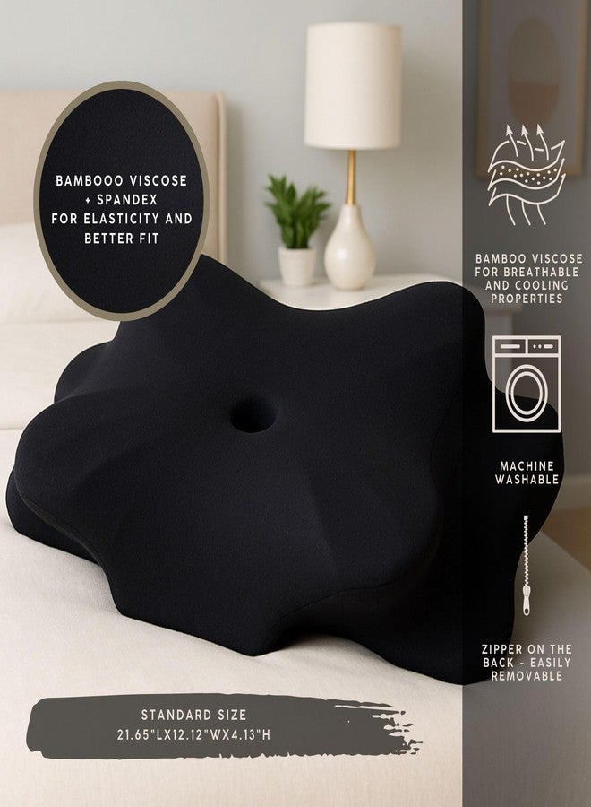PlanetofBamboo Premium Cervical Pillow Case (Pillowcase Only) - Ergonomic Cover for Contour Pillow - Compatible with Donama Cervical Standard Pillow 21.65" L 12.12" W 4.13 H Pillows - Image 2