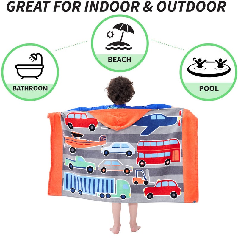 Bavilk Kids Bath Towels, Kids Towel Girls Boys Hooded Beach,Bathroom,Pool Swim Towels 30 Ã— 50 INCH Large Size Ultra Absorbent Cute Cartoon Animal Full Vitality 100% Cotton Wearable Wrap for Child - Image 4