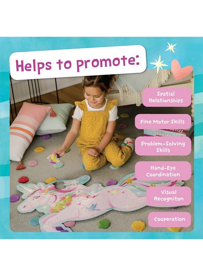 Peaceable Kingdom Shimmery Unicorn Floor Puzzle, 1 EA - Image 4