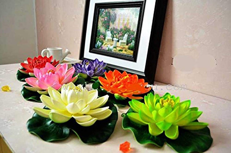 Everbuy Artificial Floating Lotus Flowers for Home Decoration and Craft Random Color 8 Pieces - Image 5
