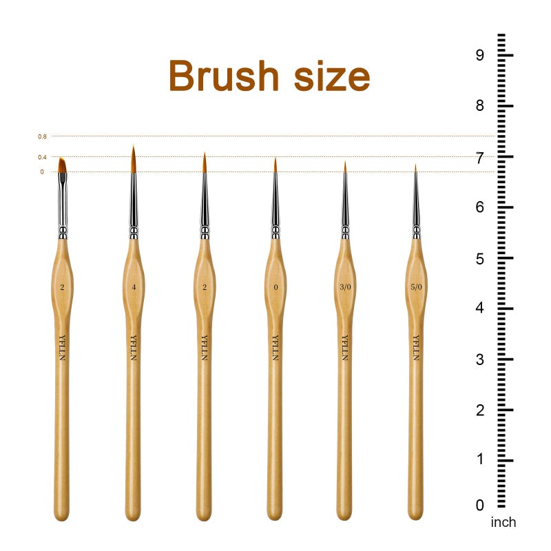 YFLLN 6Pcs Miniature Paint Brushes Set with Triangular Handles - for Acrylics, Oils, Watercolors & Paint by Number, Figurine - Image 3