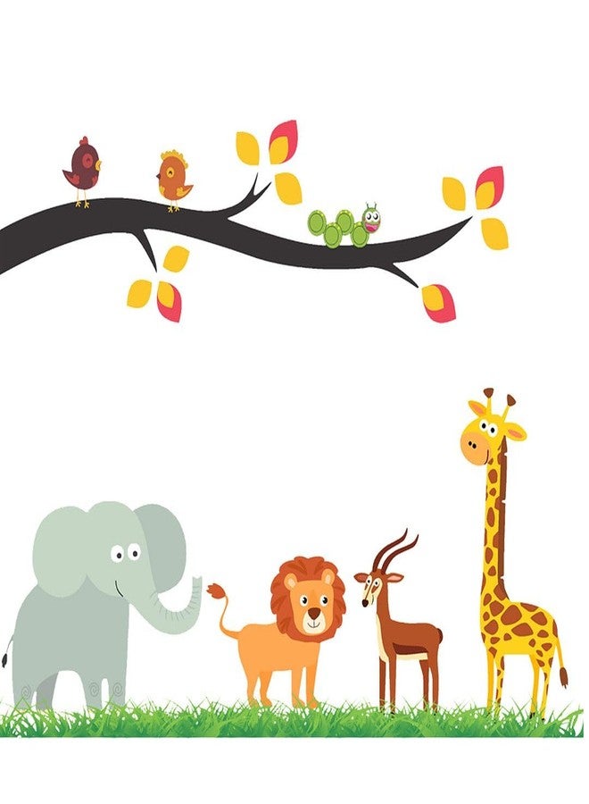 CVANU Animal & Little Bird on Branch Self-Adhesive Vinyl Wall Sticker for Wall Decoration (28inX40in)_S267 - Image 2