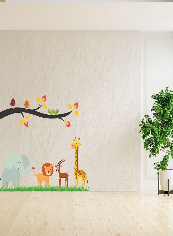 CVANU Animal & Little Bird on Branch Self-Adhesive Vinyl Wall Sticker for Wall Decoration (28inX40in)_S267 - Image 1