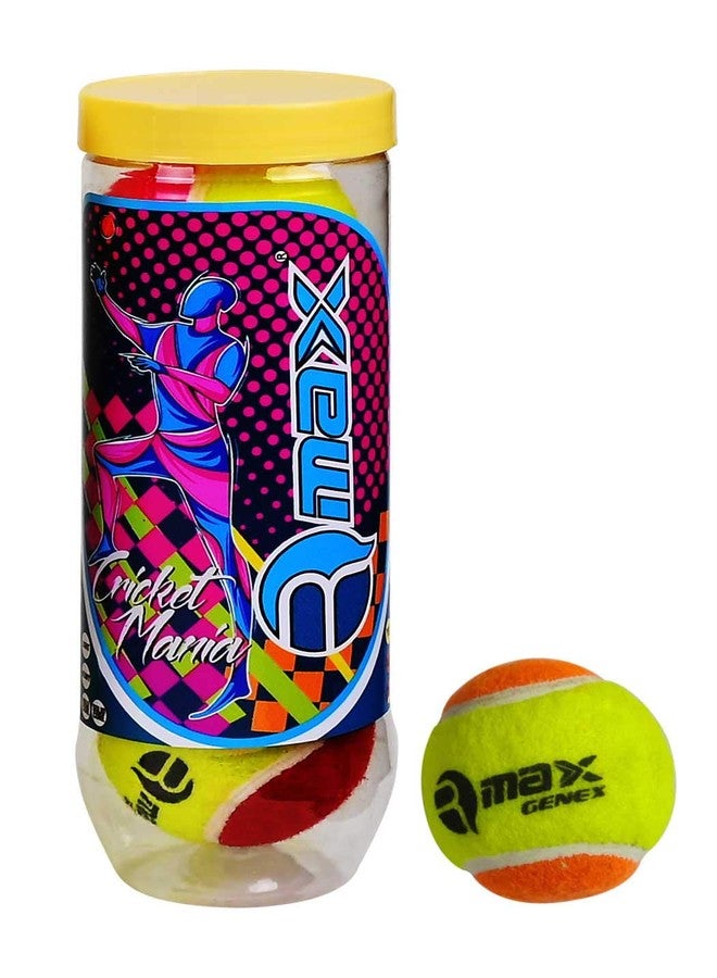 RMAX كرة تنس وكريكت خفيفة من RMAX Genex (عبوة من 3 كرات) (متعددة الألوان) - Image 2