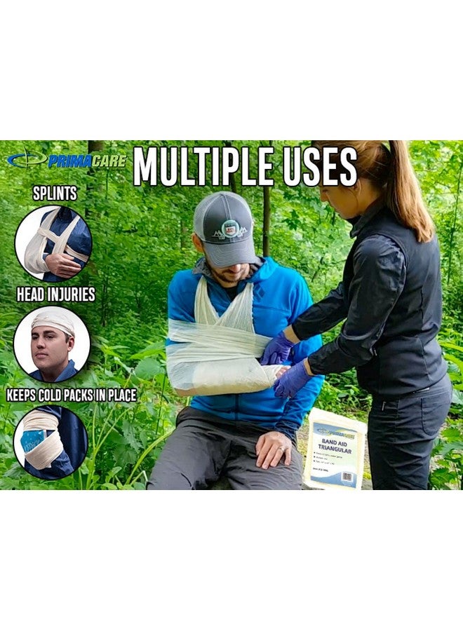 Primacare D-3680 First Aid Triangular Splint Bandage with Safety Pins for Sprain and Broken Bones Support, Latex Free Non-Woven Cotton, 40x40x56 (Pack of 12) - Image 5