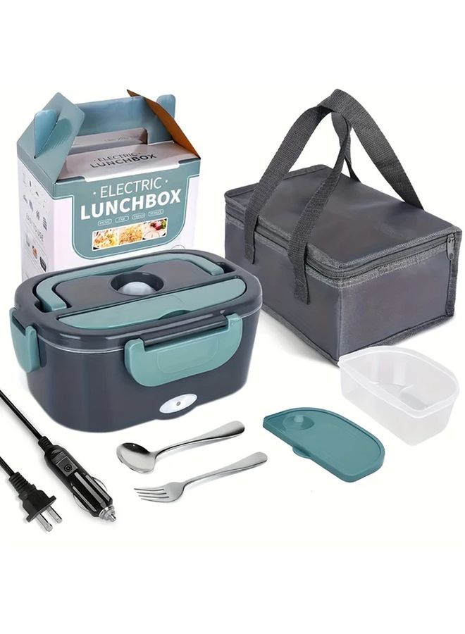 Grey Electric Lunch Box Double Compartment Portable For Car Home Camping And Office - Image 1