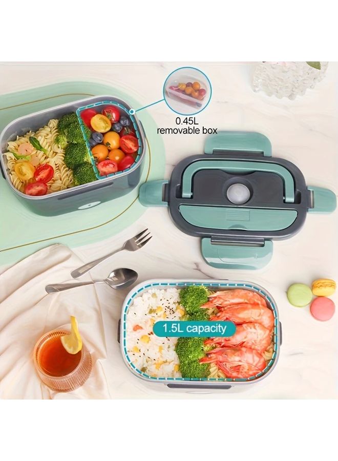 Grey Electric Lunch Box Double Compartment Portable For Car Home Camping And Office - Image 2