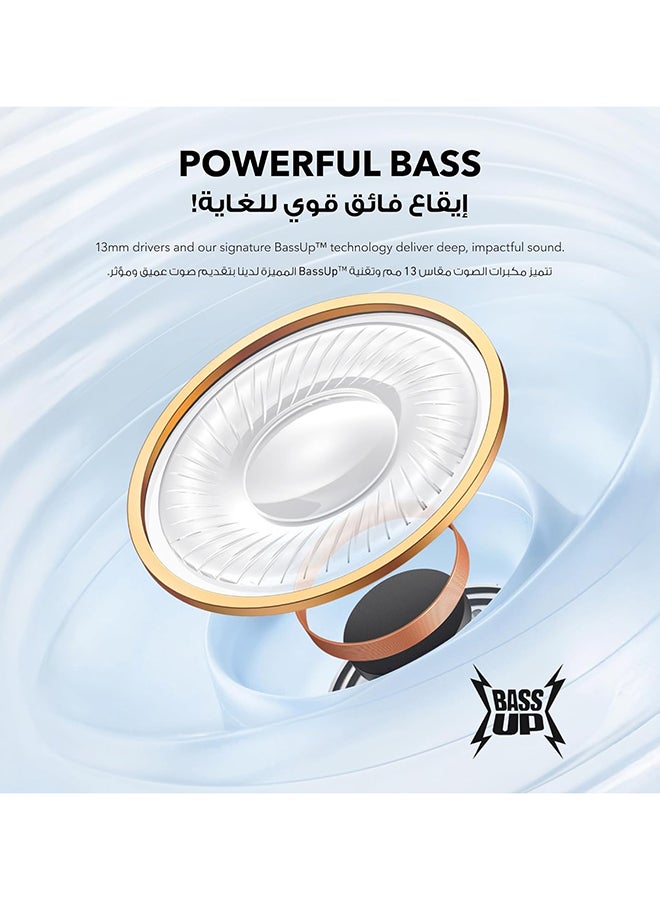 Soundcore K20i Semi-in-Ear Earbuds, Bluetooth Wireless, 36H Playtime, Fast Charge, Clear Sound, Comfortable Fit, ENC 2-Mic Clear Calls, Custom EQ, IPX5, Bluetooth 5.3, App Control White - Image 3