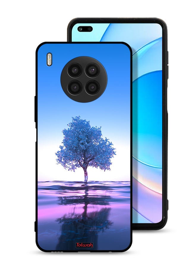 Tolwak Honor 50 Lite Protective Case Cover Tree Neon Body Of Water Reflection Digital Art - Image 1