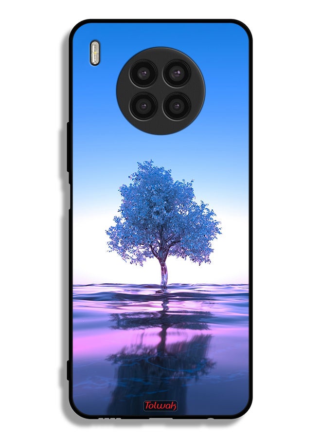 Tolwak Honor 50 Lite Protective Case Cover Tree Neon Body Of Water Reflection Digital Art - Image 2